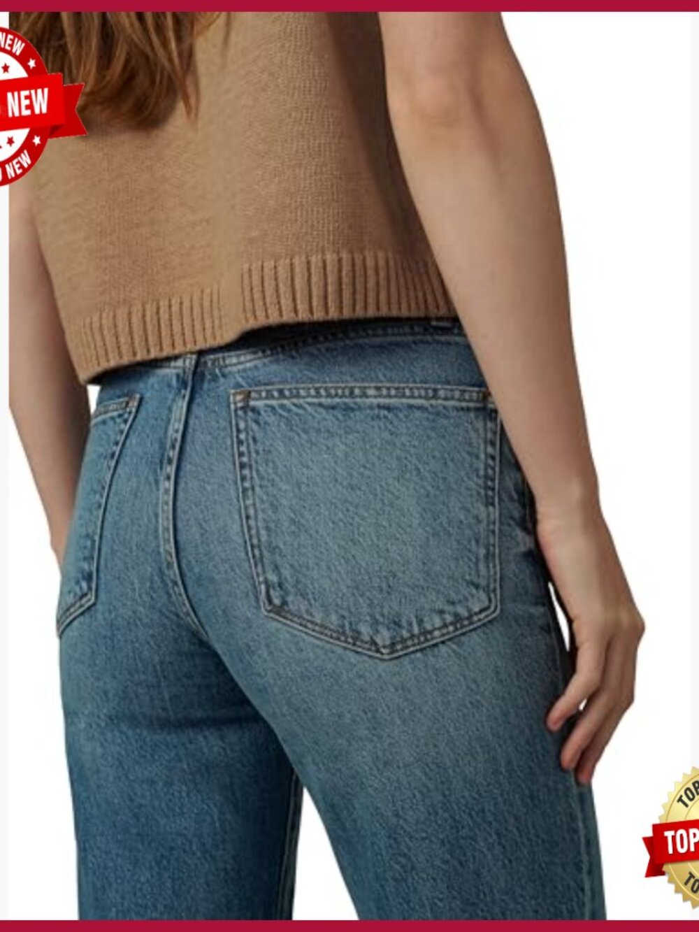 High Rise Straight Leg Jeans, 32" Inseam, Lightweight Denim - Picture 5 of 7